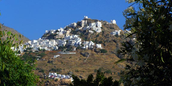 Overview of Chora in Serifos Greece
